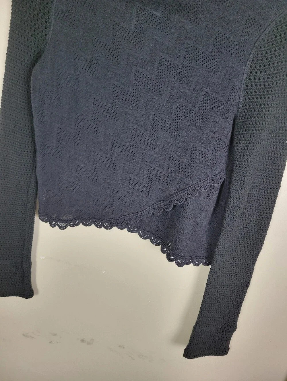 🔴 Free People Black Knit Long Sleeve Top